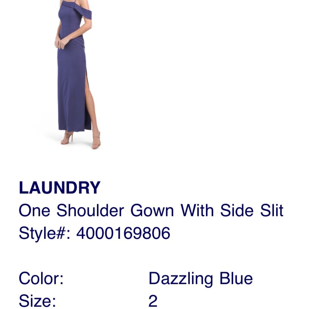 Laundry By Shelli Segal One Shoulder Dress in Blue